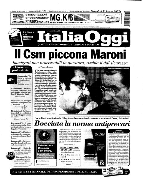 Italia oggi : quotidiano di economia finanza e politica